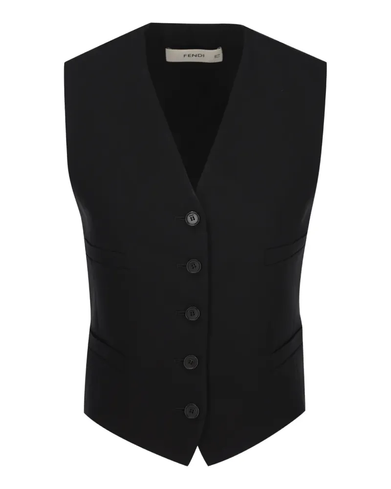 Fendi V-neck sleeveless waistcoat - Schwarz Schwarz