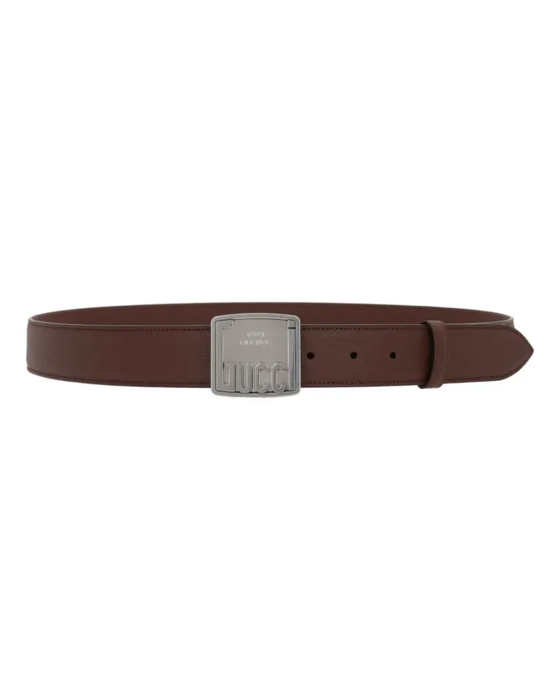 Gucci Gürtel mit Logo-Schild - Braun Braun