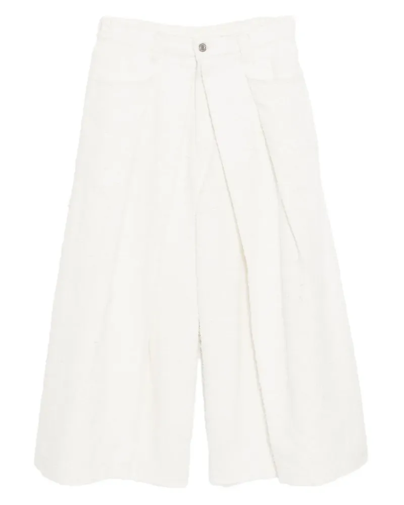 SONGZIO Gewickelte Cropped-Jeans aus Tweed - Weiß Weiß