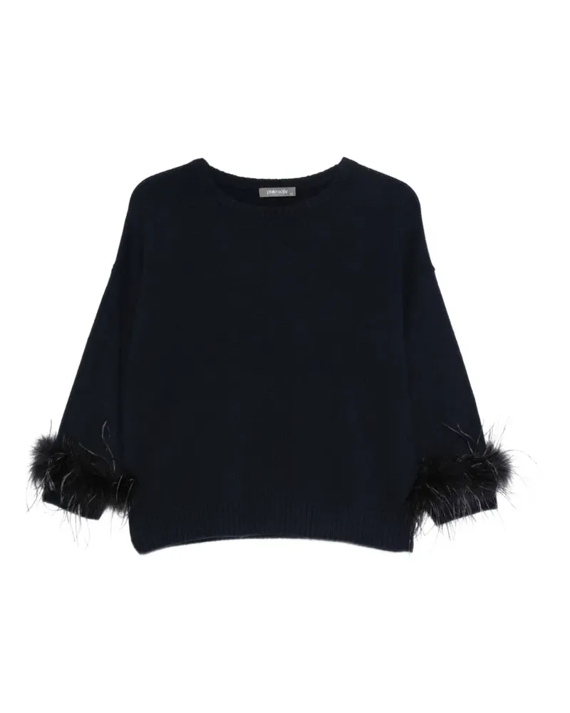 philo-sofie Pullover mit Federn - Blau Blau