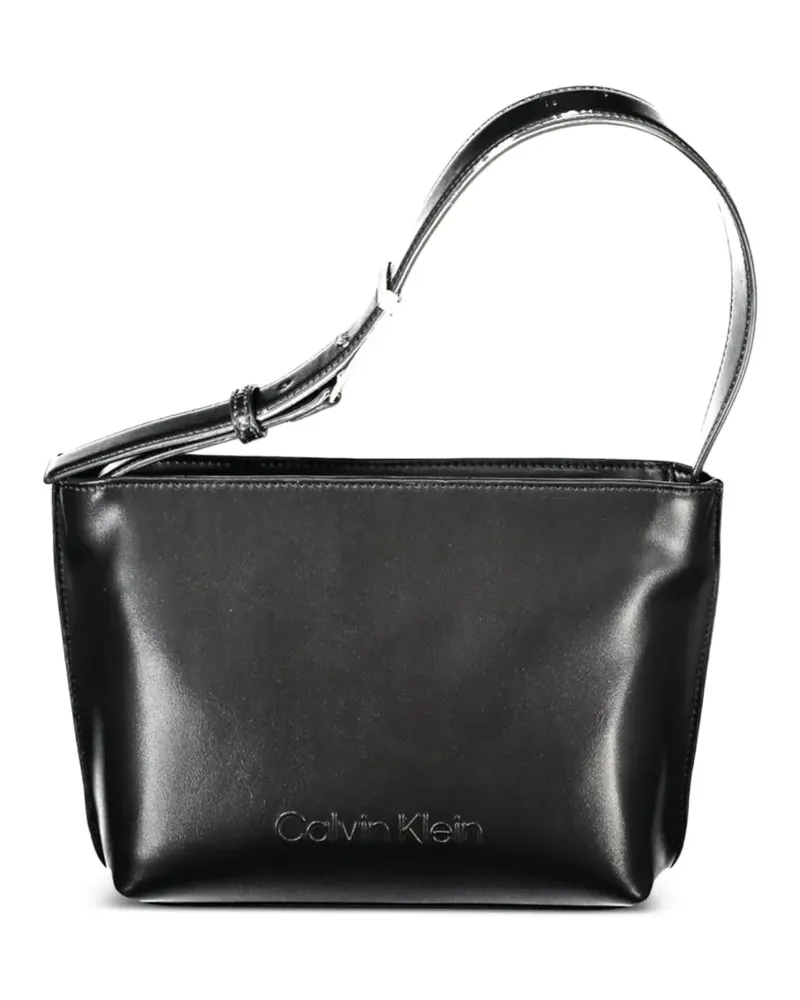 Calvin Klein logo-debossed zip-top tote bag - Schwarz Schwarz
