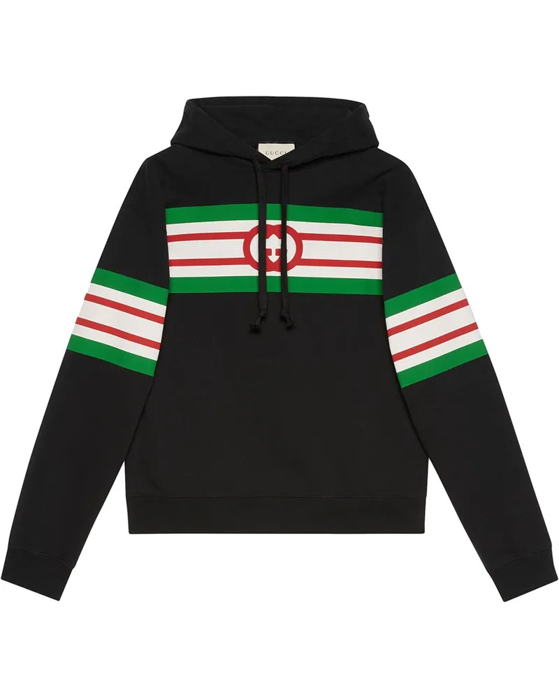 Gucci Hoodie mit Streifen-Print - Schwarz Schwarz
