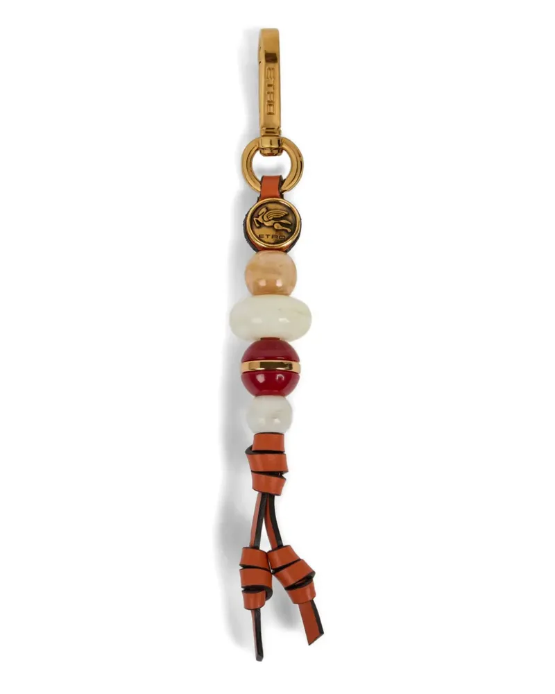 Etro logo-detail bag charm - Gold Gold