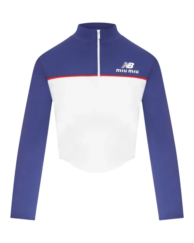 New Balance x Miu Miu colorblock zip-front top - Blau Blau