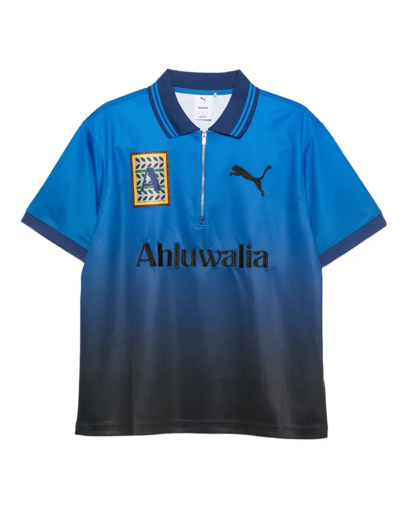 Puma x Ahluwalia zip-up polo shirt - Blau Blau