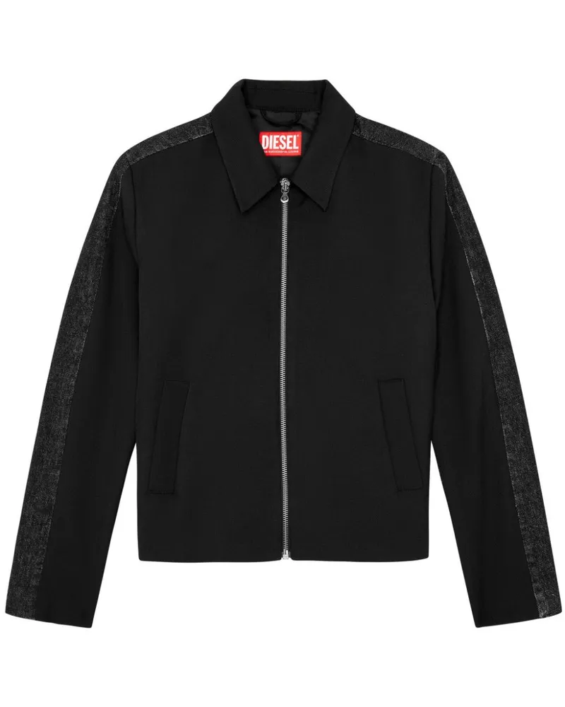 Diesel J-Rhein Hemdjacke mit Reißverschluss - Schwarz Schwarz