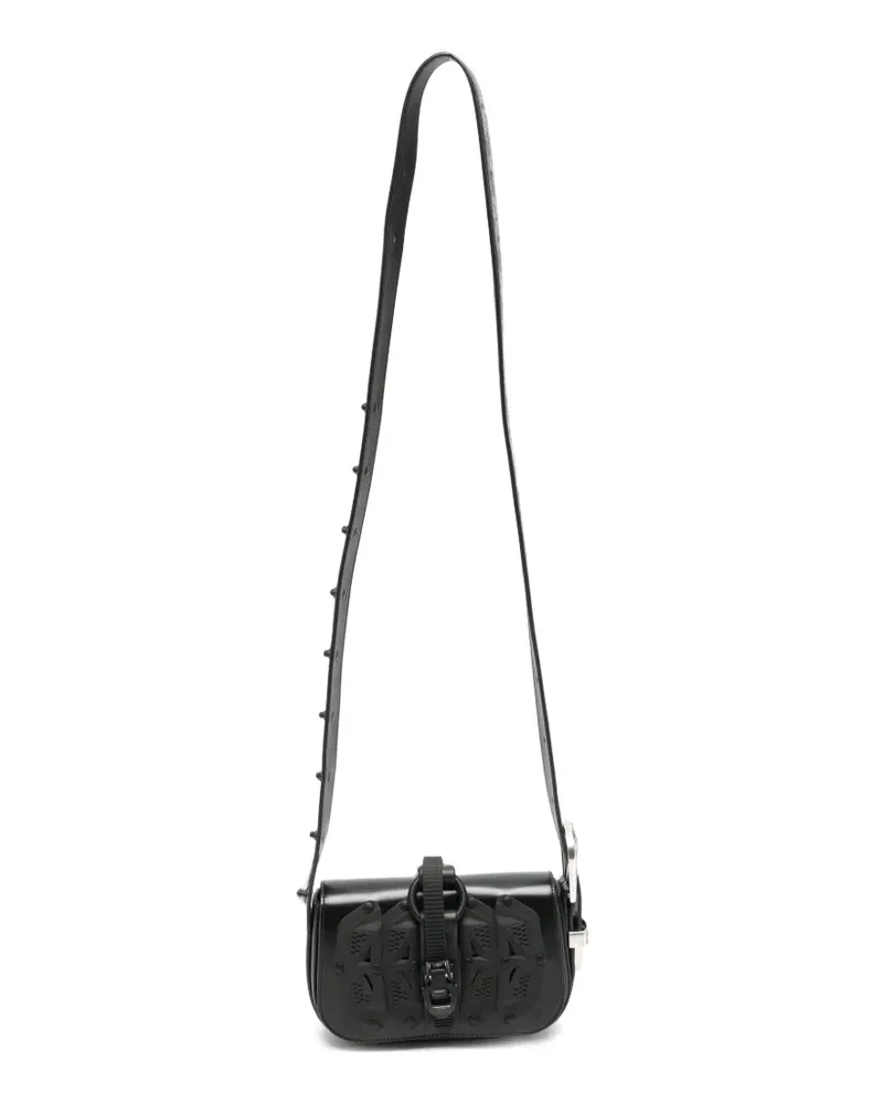 Innerraum Schultertasche mit Schnallendetail - Schwarz Schwarz