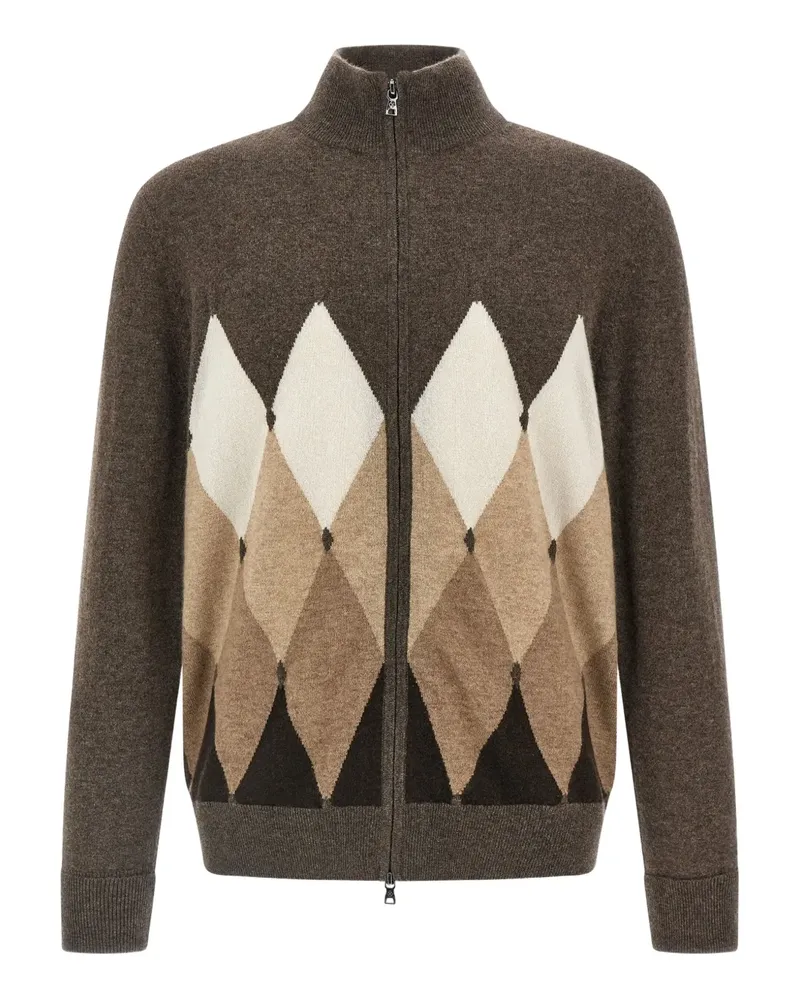 Ballantyne Cardigan mit Argyle-Muster - 94500 BROWN 94500