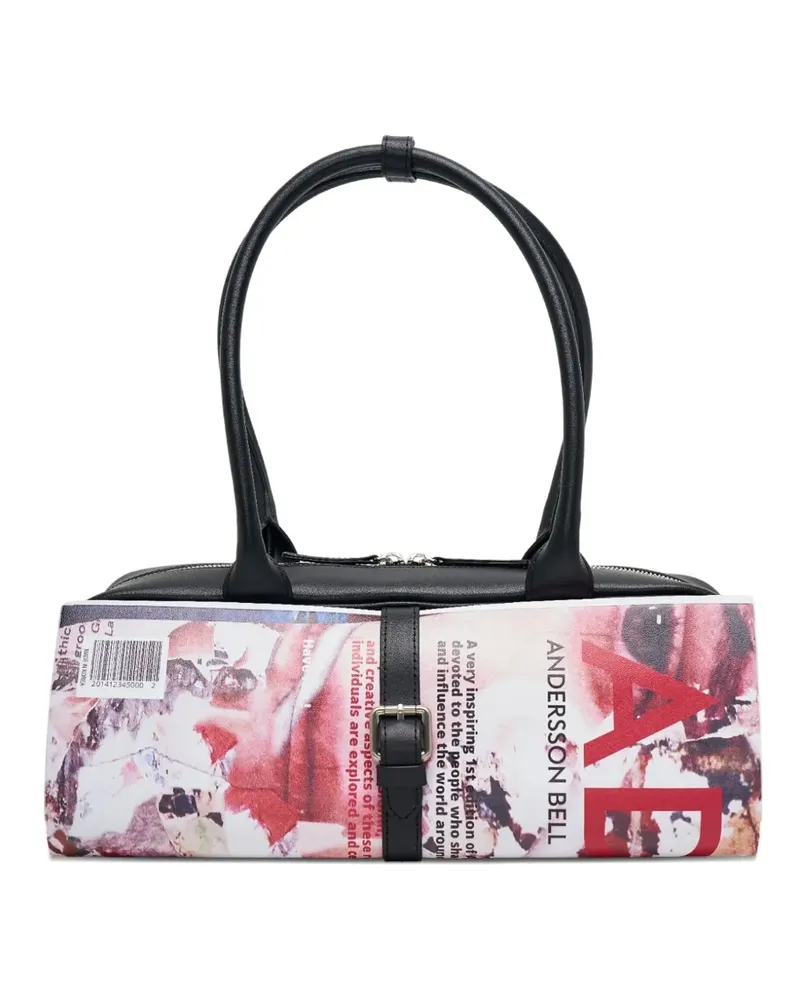 Andersson Bell Schultertasche mit Magazin-Print - Rot Rot