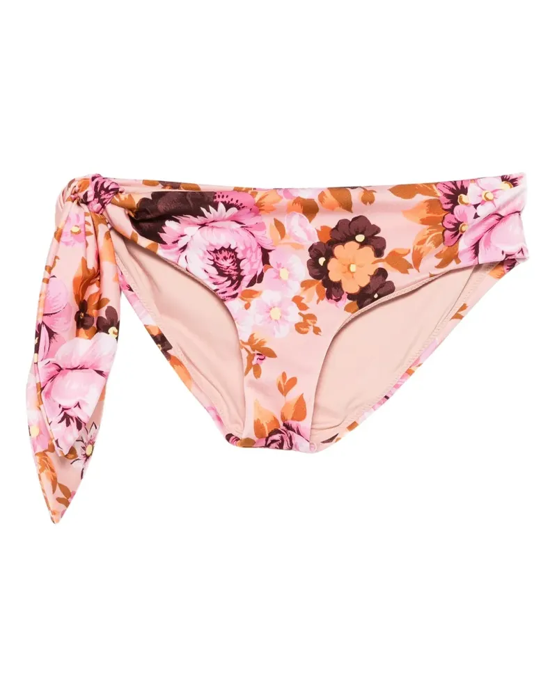 Chloé Gebundenes Bikinihöschen mit Blumen-Print - Rosa Rosa