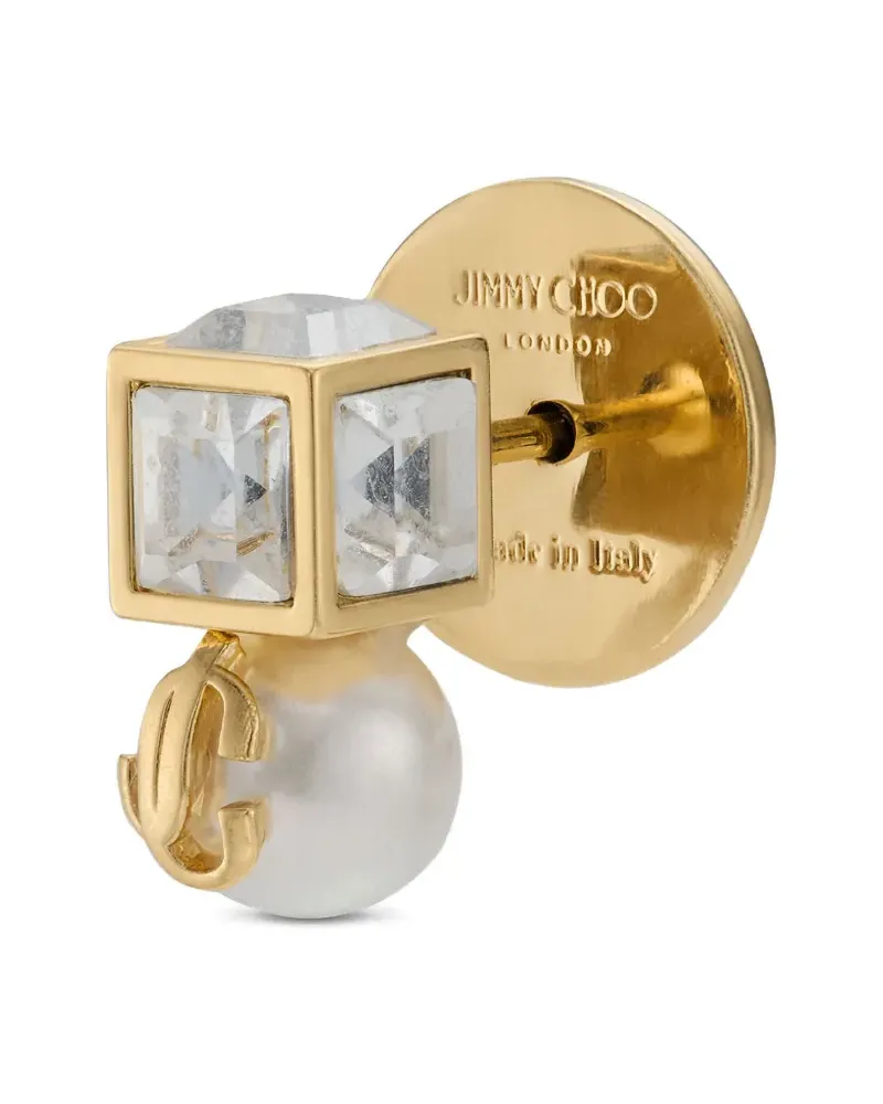 Jimmy Choo pearl cube studded earrings - Gold Gold