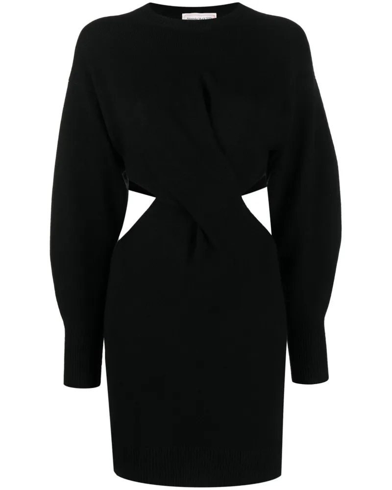 Alexander McQueen Geripptes Minikleid - Schwarz Schwarz