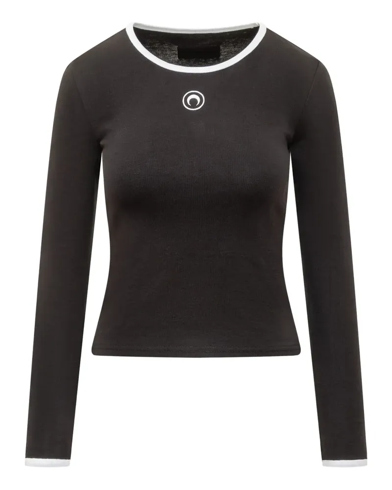 Marine Serre moon-logo long-sleeve T-shirt - Schwarz Schwarz