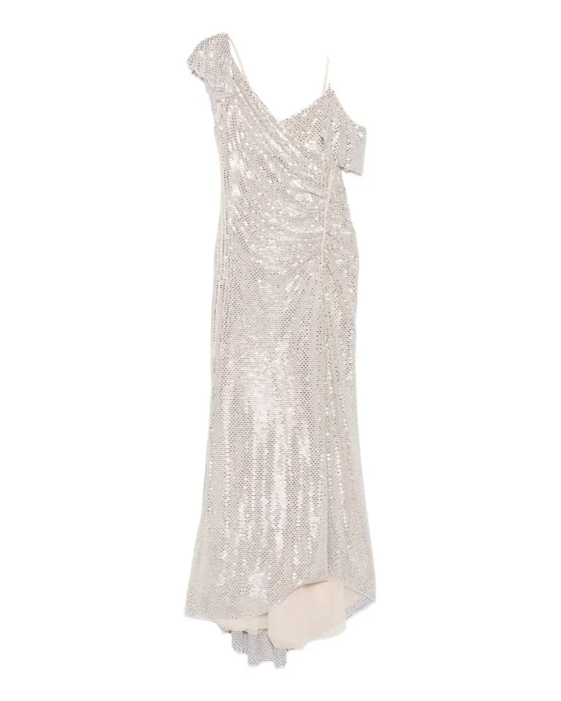 Self-Portrait sequin-embellished maxi dress - Silber Silber