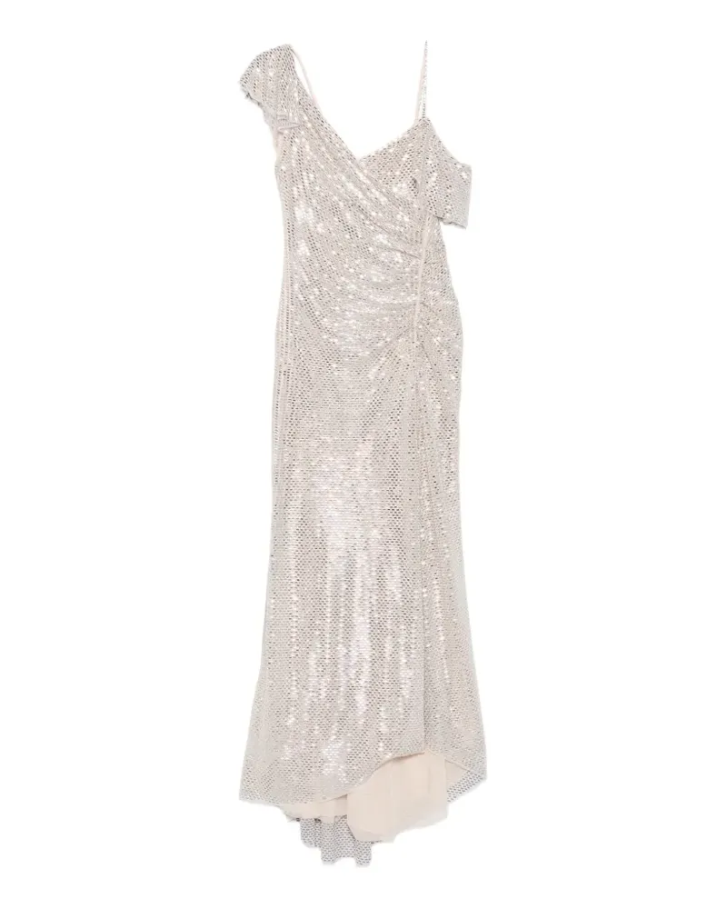 Self-Portrait sequin-embellished maxi dress - Silber Silber