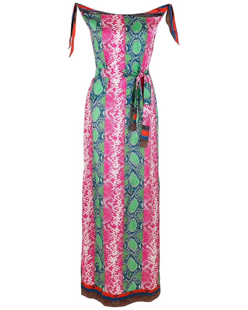 Amir Slama Kleid mit Schlangenleder-Print Mehrfarbig