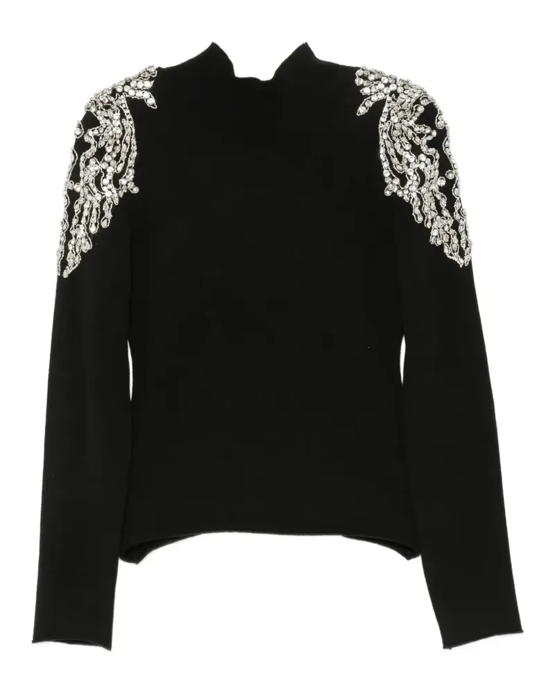 Circus Hotel crystal-embellished cut-out sweater - Schwarz Schwarz
