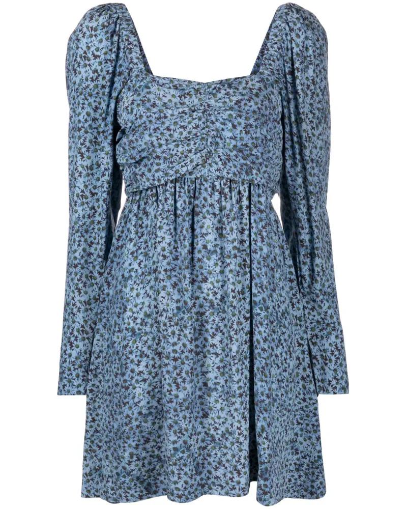 Ganni Minikleid mit Print - Blau Blau