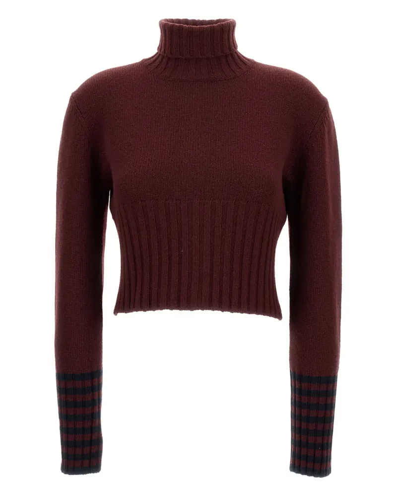 PLAN C Cropped-Rollkragenpullover - Rot Rot