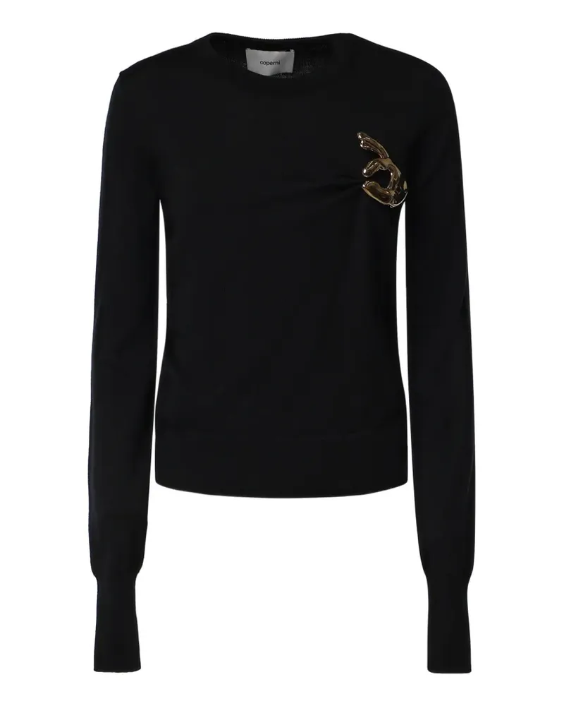 COPERNI Langärmeliger Pullover mit Brosche - Schwarz Schwarz