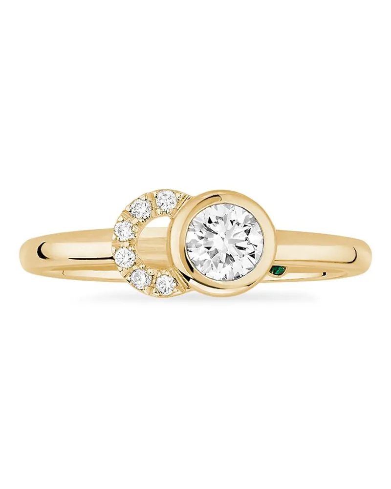 COURBET 18kt Gelbgoldring mit synthetische Diamanten Gold