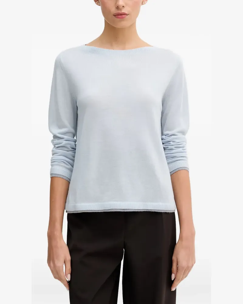 Benetton Pullover mit geripptem Besatz - Blau Blau