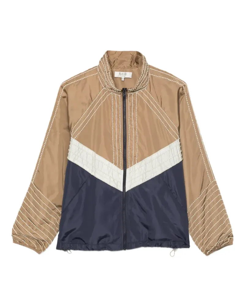 Sea Jacke in Colour-Block-Optik - Braun Braun