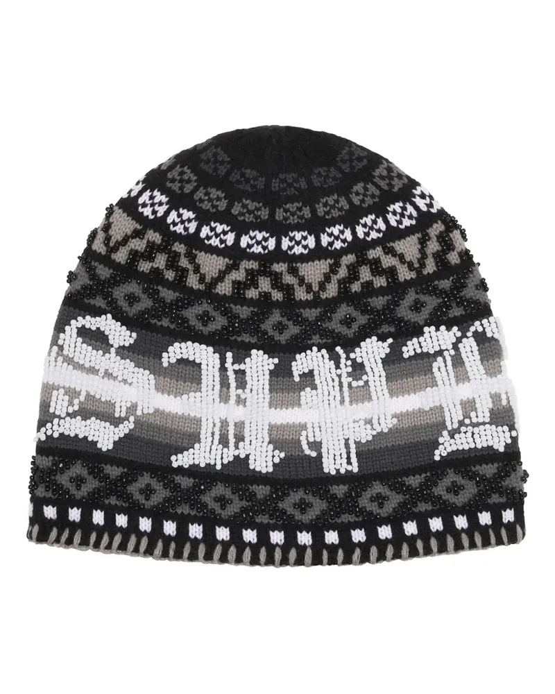 Supreme Being beaded beanie hat - Schwarz Schwarz