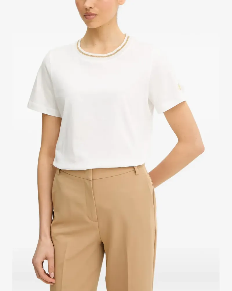 Luisa Spagnoli Balearica T-Shirt mit Lurex-Detail - Weiß Weiß