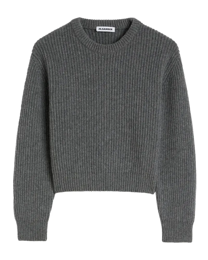 Jil Sander Gerippter Strickpullover - Grau Grau