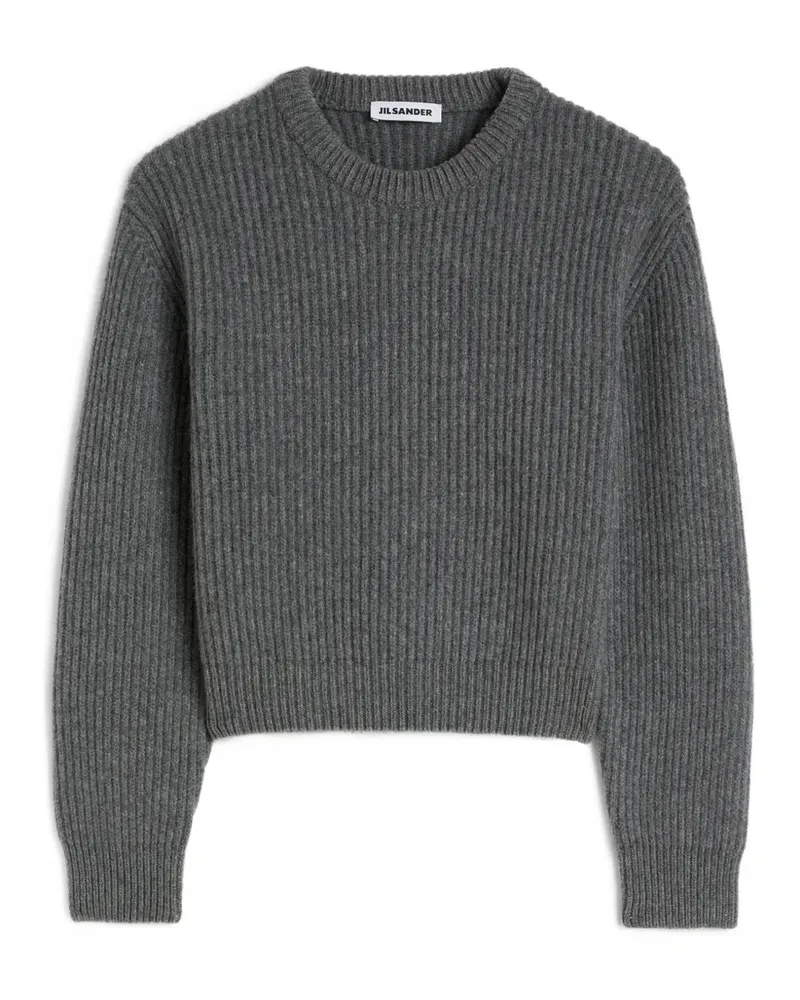 Jil Sander Gerippter Cropped-Pullover - Grau Grau