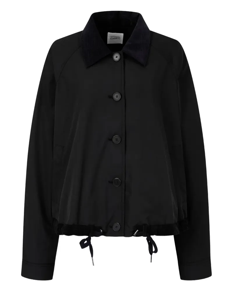 STUDIO TOMBOY Gewachste Jacke mit Cordkragen - Schwarz Schwarz