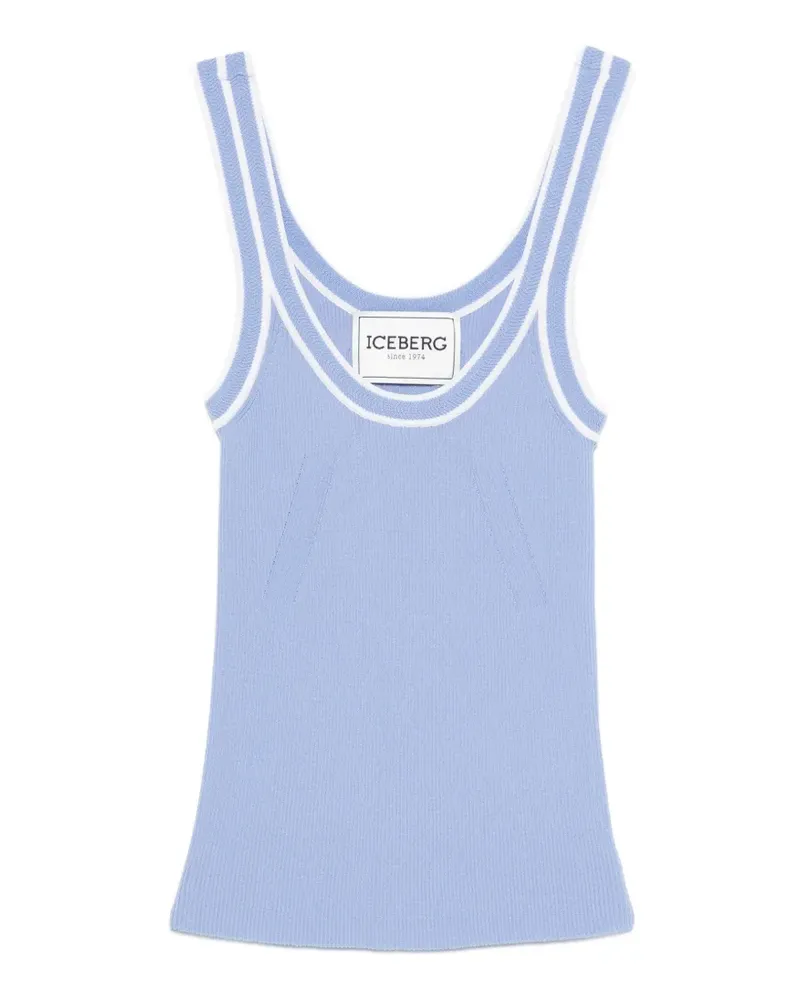 Iceberg Strickoberteil mit gerippten Details - Blau Blau