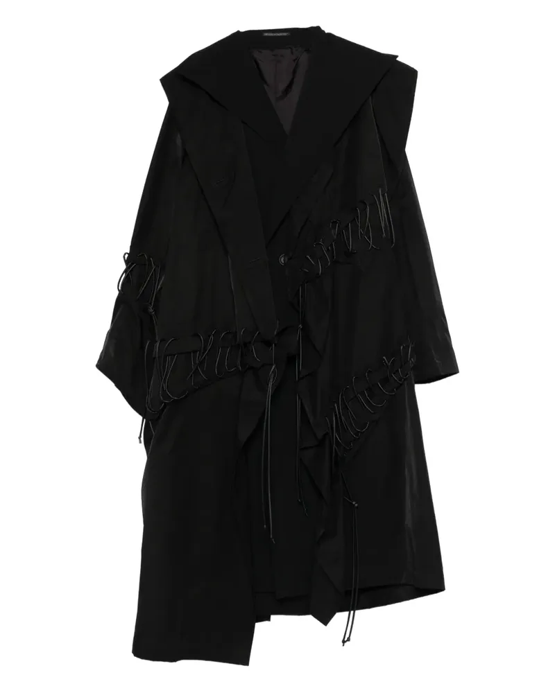 Yohji Yamamoto Mantel im Layering-Look - Schwarz Schwarz