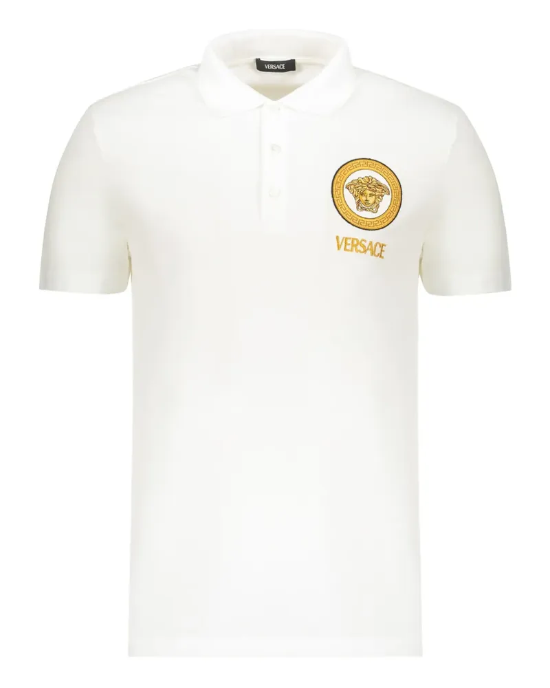Versace Poloshirt mit Logo-Stickerei - Weiß Weiß