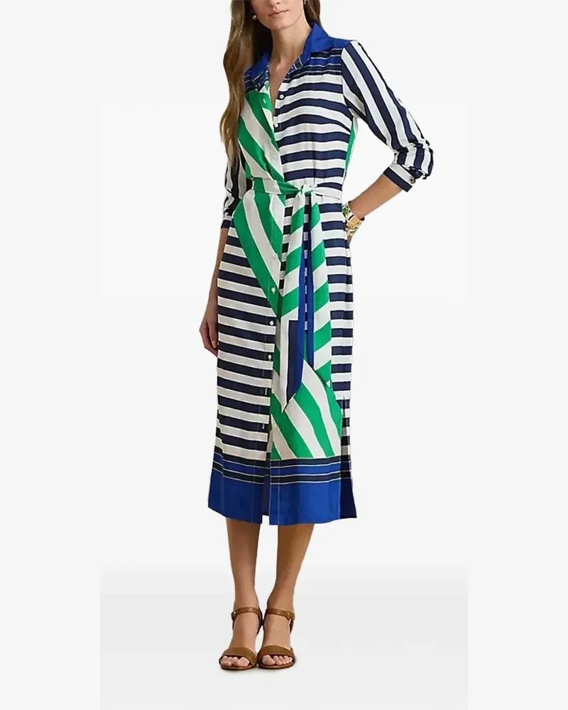 Ralph Lauren Gestreiftes Hemdkleid - Blau Blau