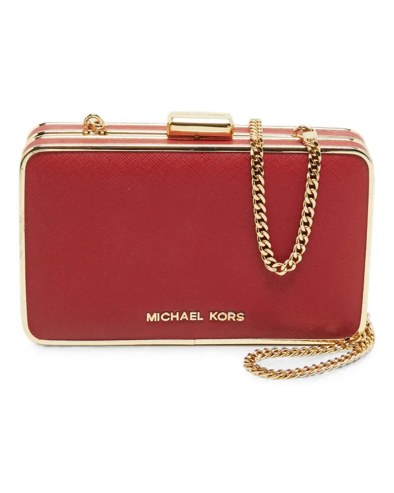 Michael Kors Saffiano leather minaudiere clutch bag - Rot Rot