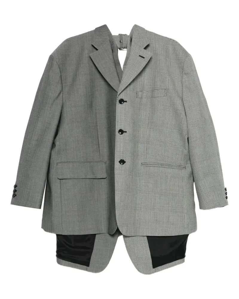 Comme des Garçons plaid-pattern blazer - Grau Grau
