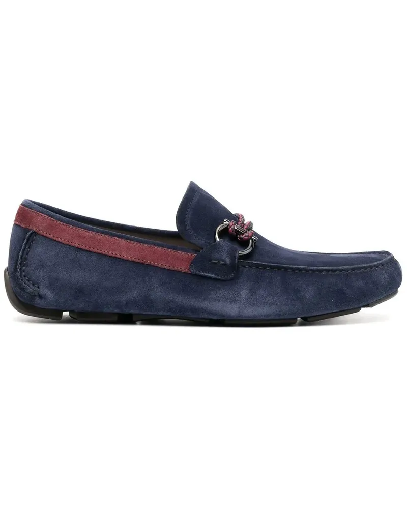 Ferragamo Loafer aus Wildleder mit Gancini-Detail - Blau Blau