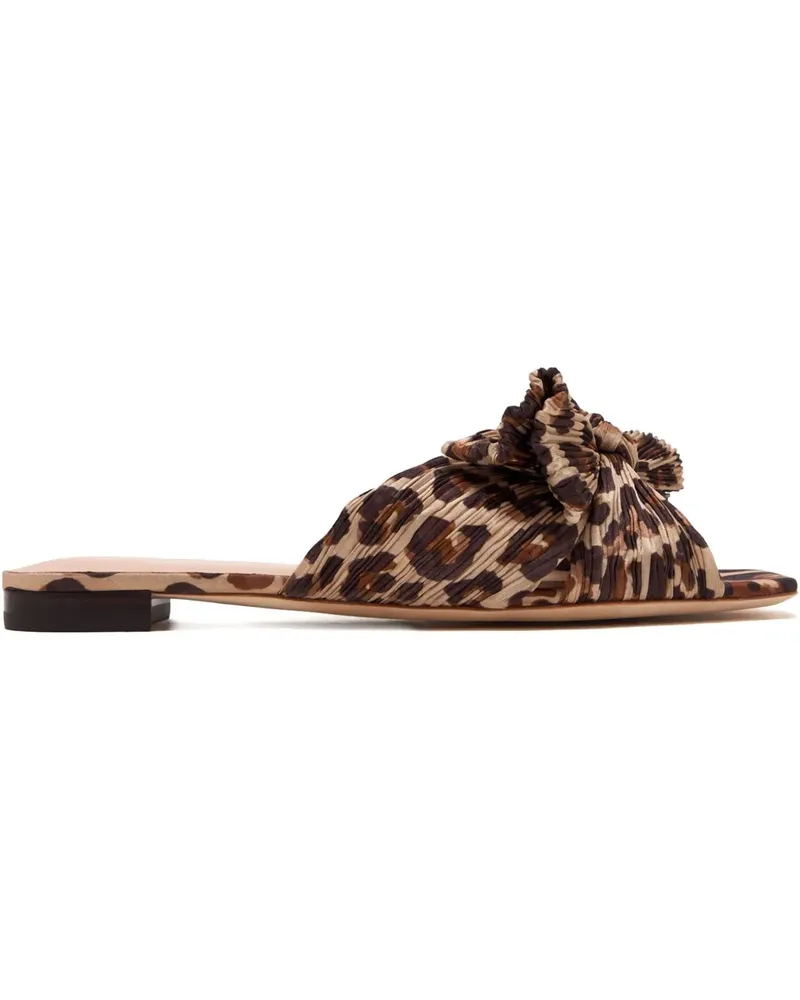 Loeffler Randall Flache Emilia Sandalen mit Faltenschleife - Braun Braun