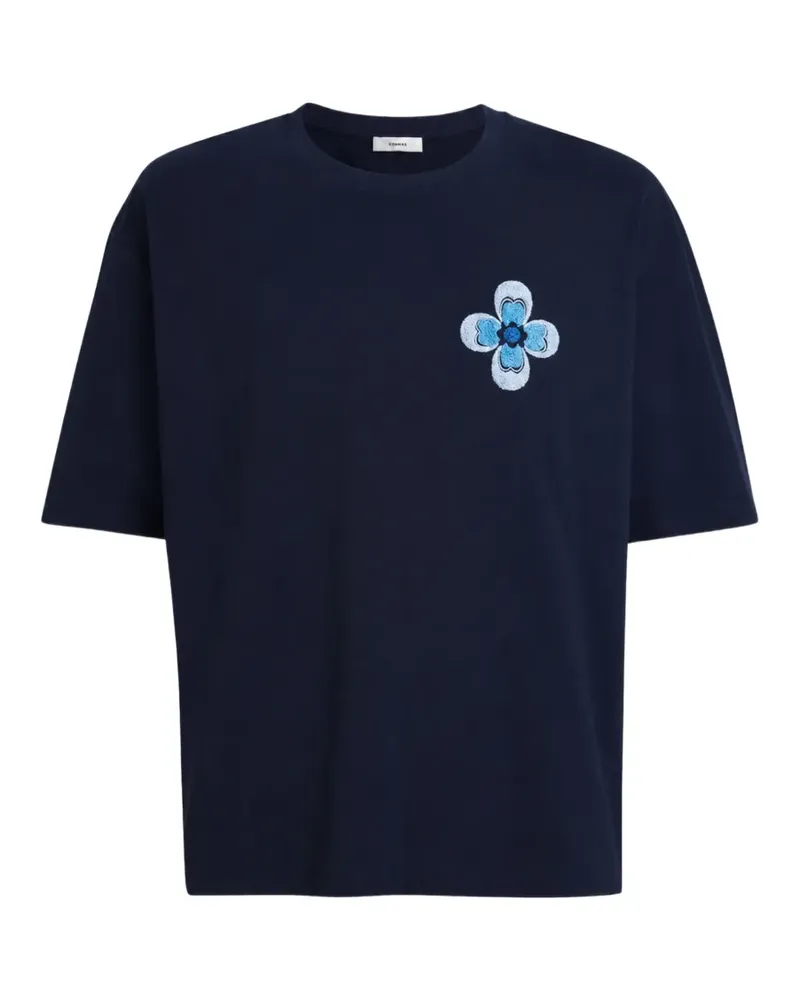 COMMAS embroidered cotton T-shirt - Blau Blau