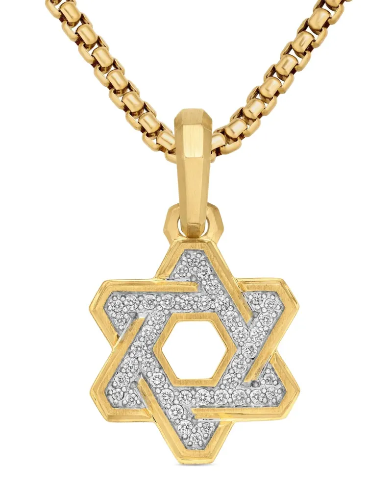 David Yurman 18kt Deco Star of David Gelbgoldanhänger mit Diamant 24mm Gold