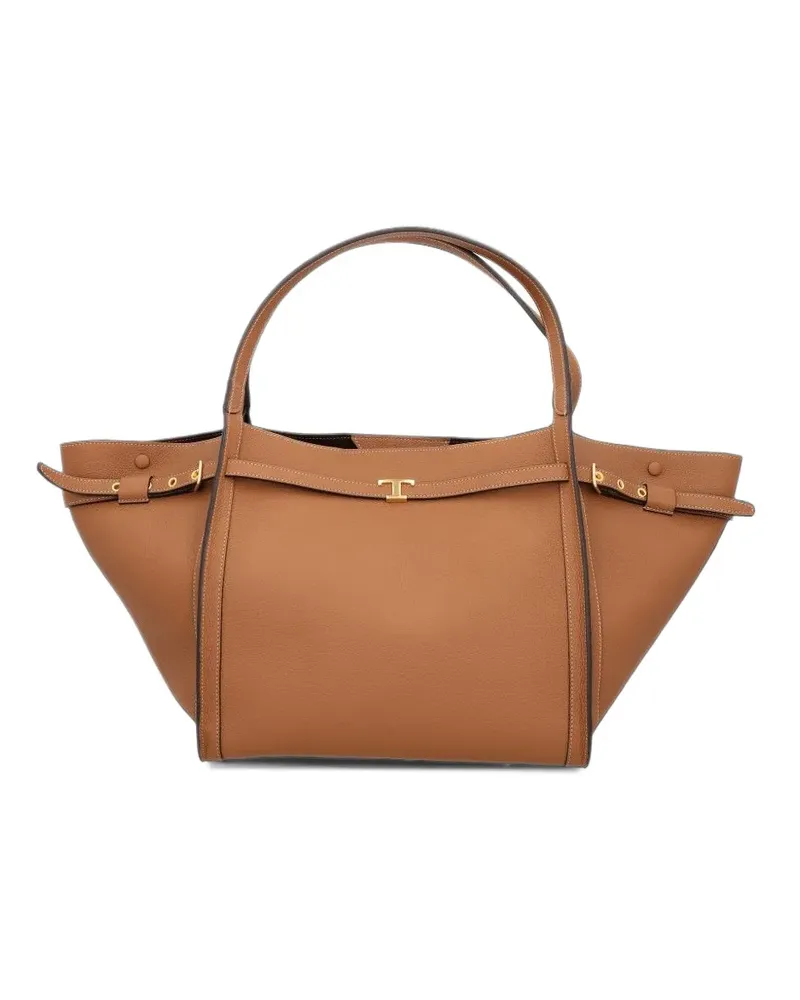 TOD'S T Timeless Tote Bag - Braun Braun