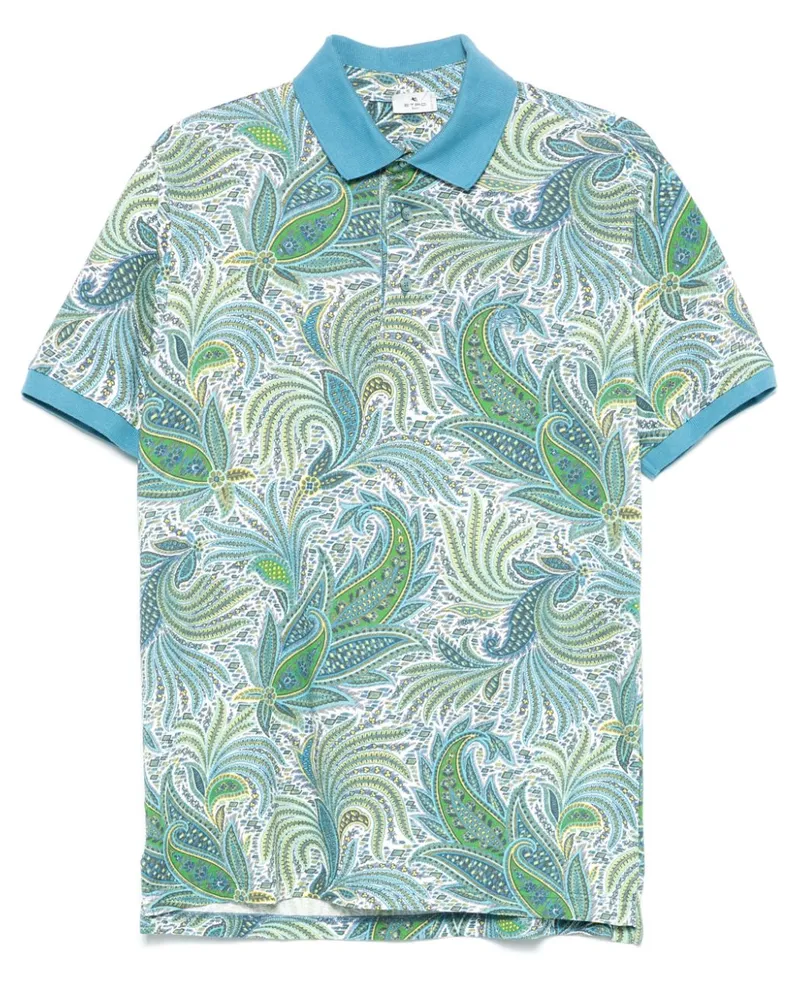 Etro Poloshirt mit Paisley-Print - Blau Blau