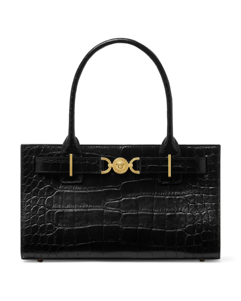 Versace Medusa `95 Handtasche mit Kroko-Effekt - Schwarz Schwarz
