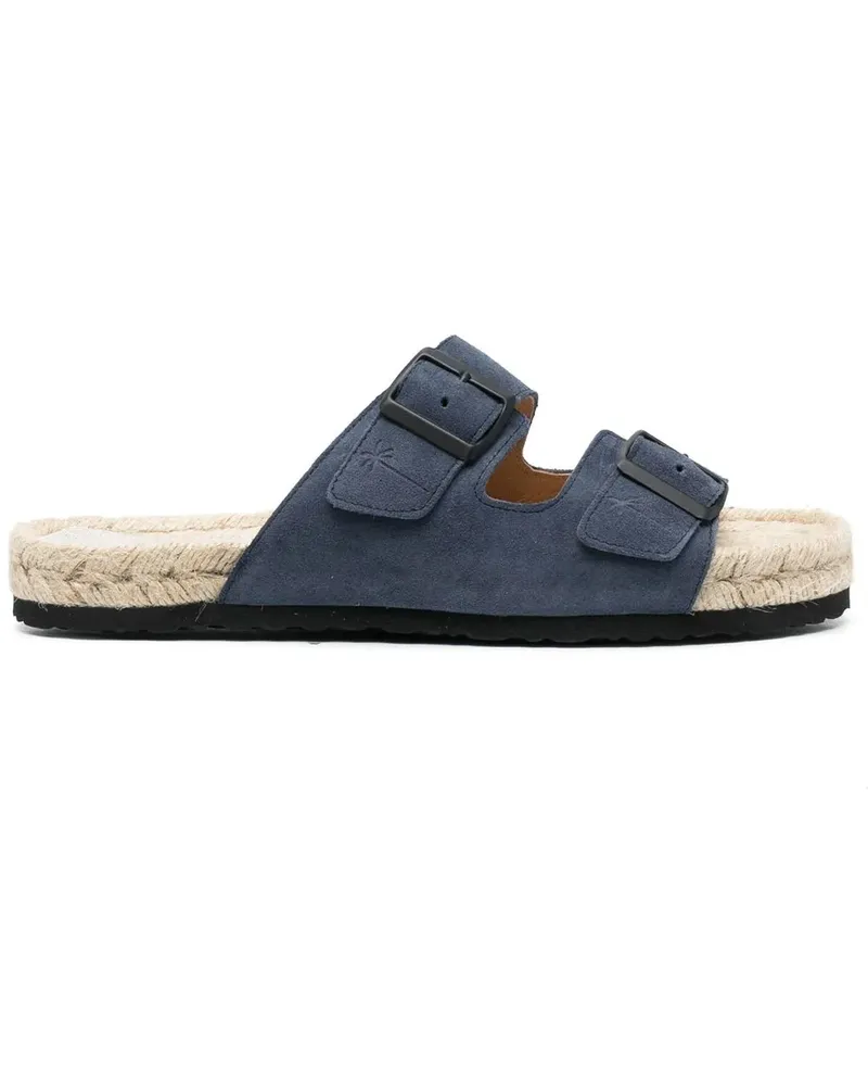 Manebí Pantoletten mit Espadrille-Sohle - Blau Blau