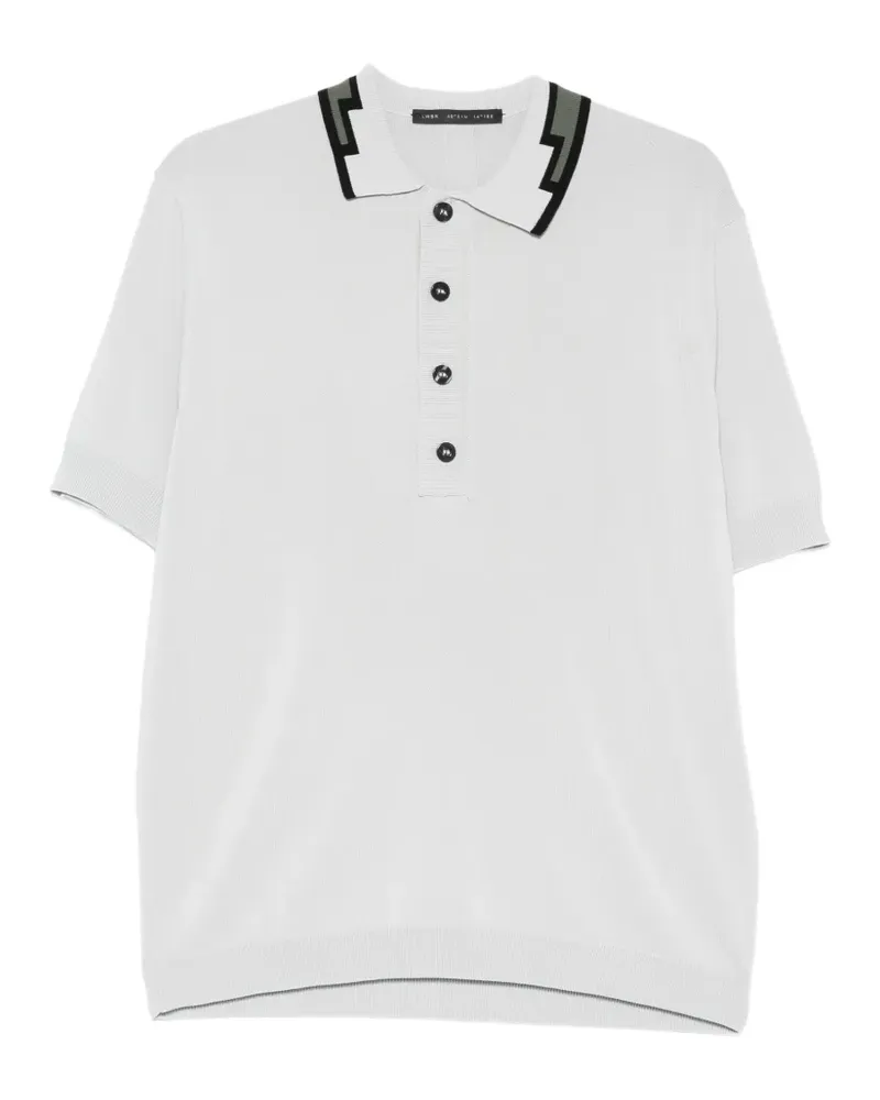 Low Brand Poloshirt mit gemustertem Kragen - Grau Grau