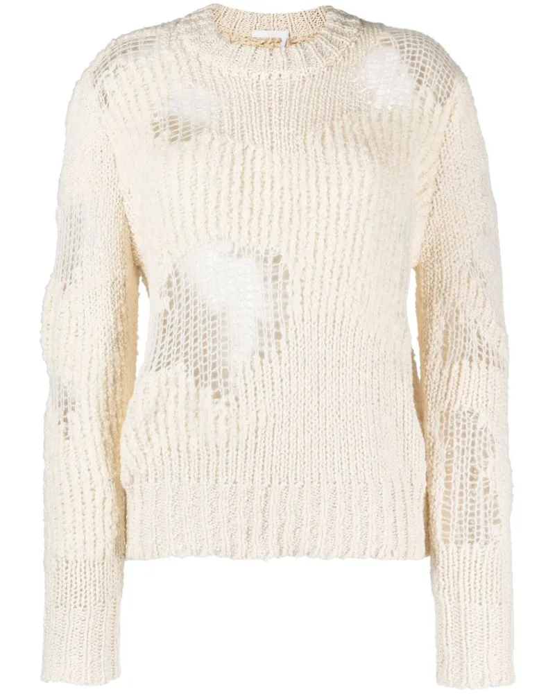 Chloé Pullover in Distressed-Optik - Weiß Weiß