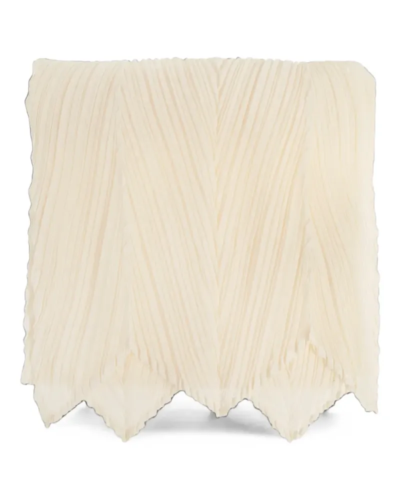 Issey Miyake pleated zigzag-edge scarf - Nude Nude