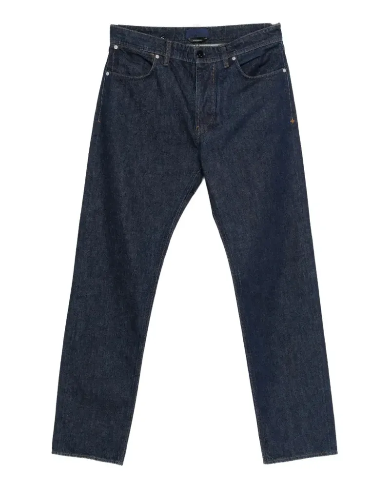 Stone Island logo-patch straight-leg jeans - Blau Blau